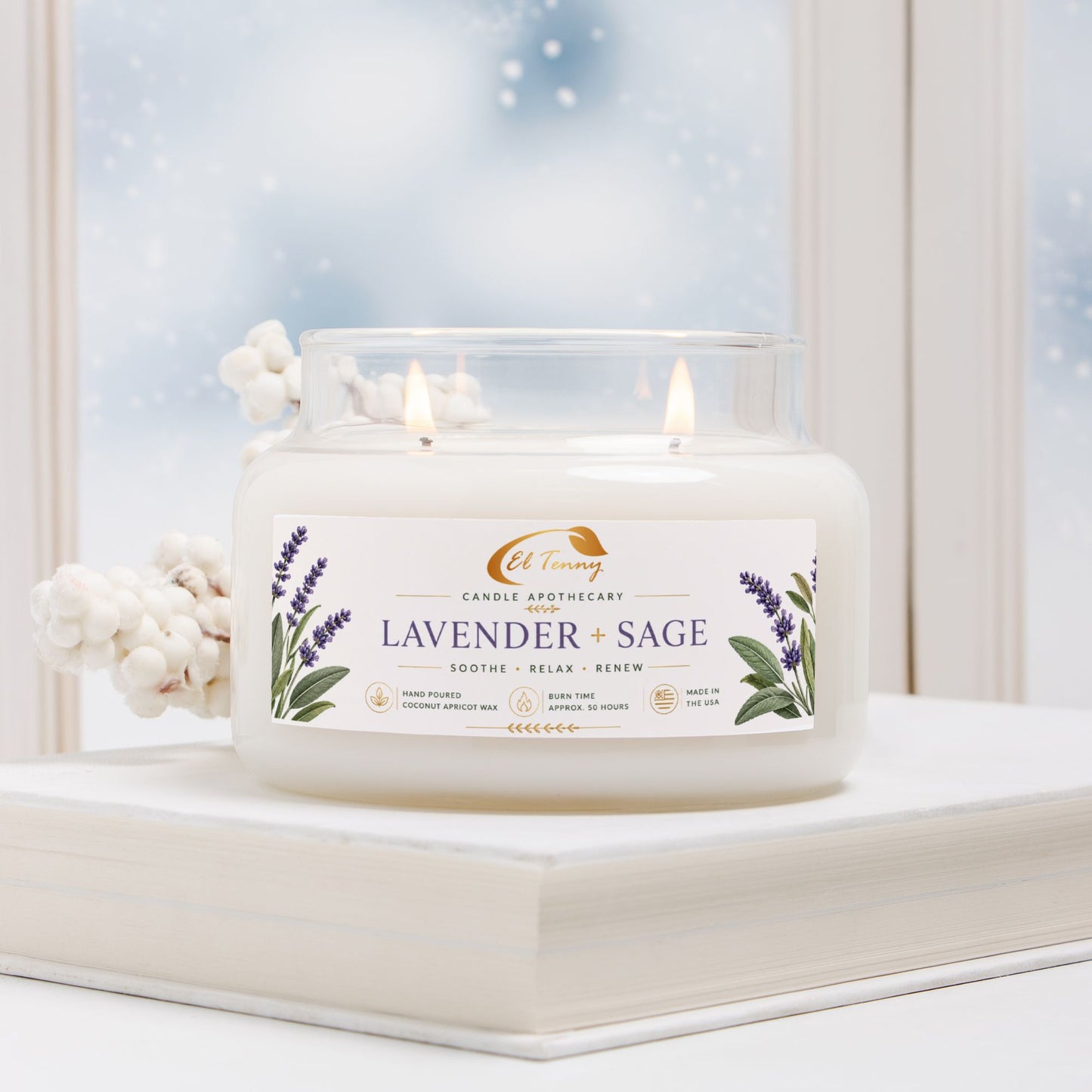 El Tenny™ Lavender + Sage Apothecary Candle