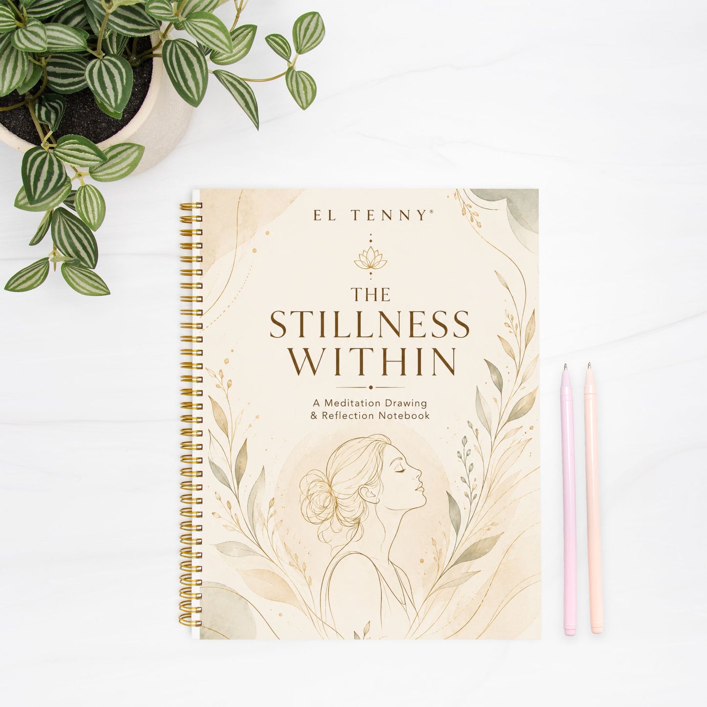 The Stillness Within™ Meditation Drawing & Reflection Notebook ~ Hardcover Spiral, 8.5 × 11