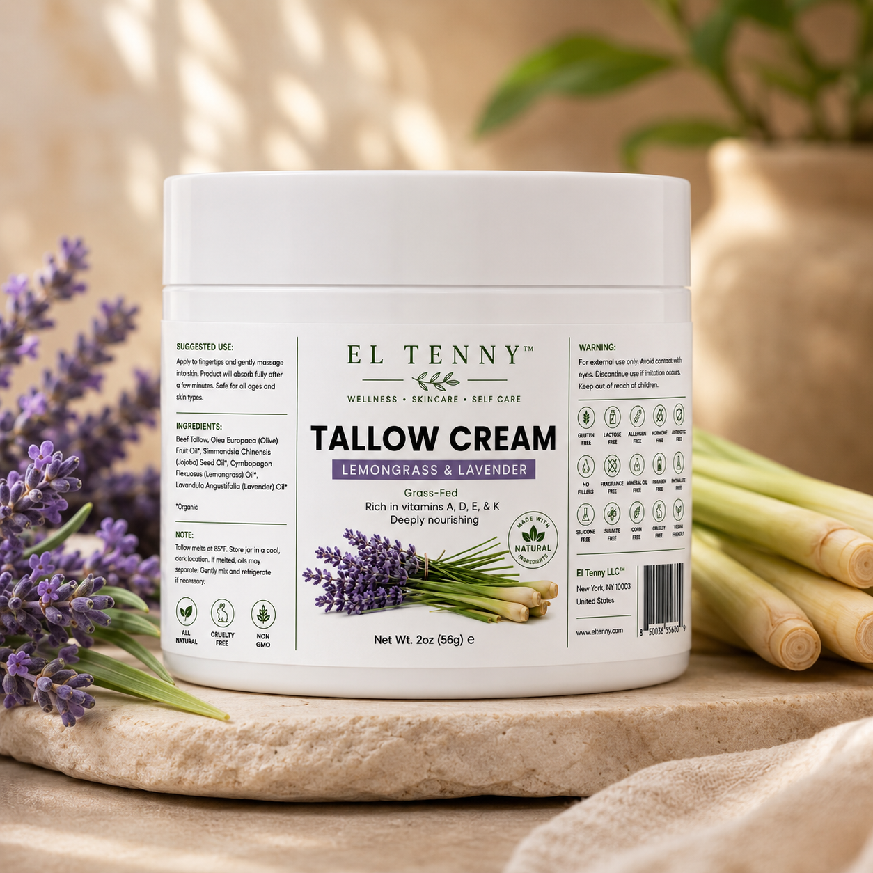 El Tenny™ Tallow Cream – Lemongrass & Lavender