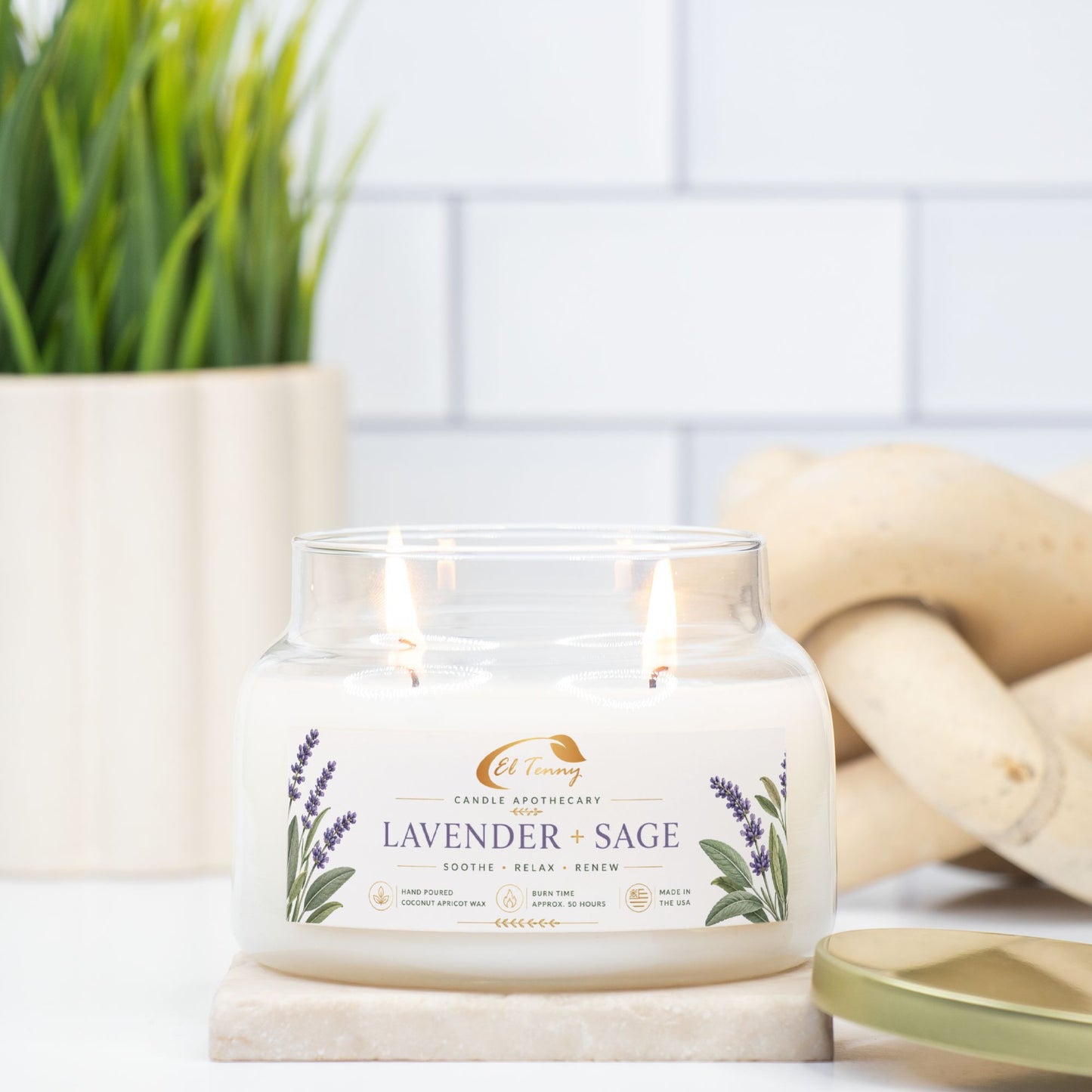 El Tenny™ Lavender + Sage Apothecary Candle