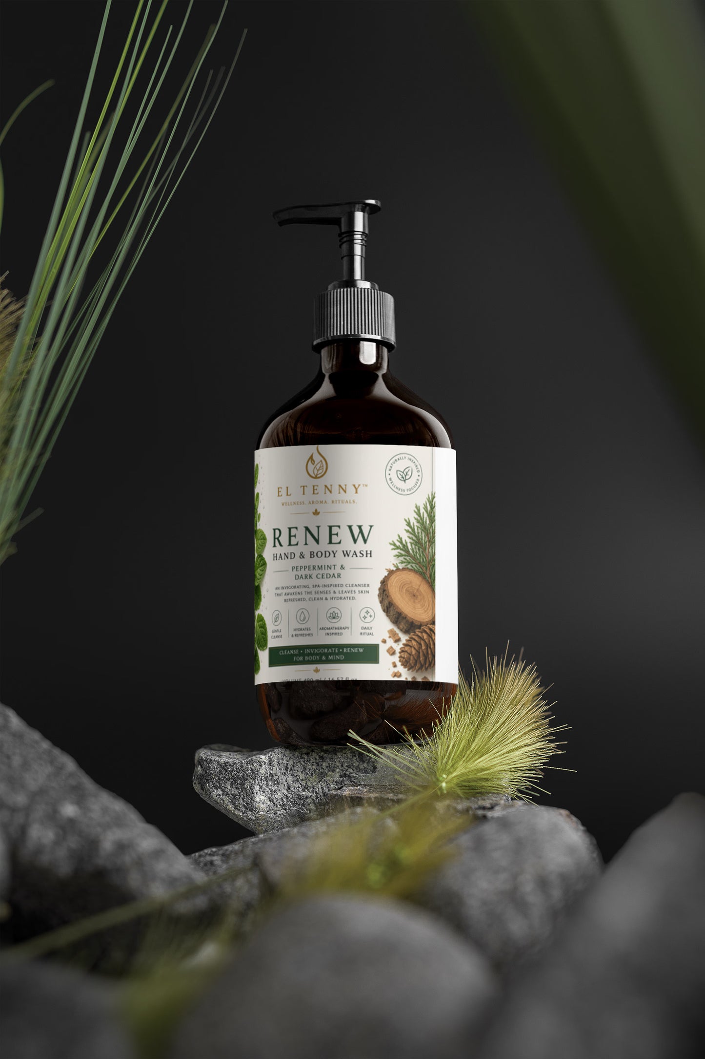 Hand & Body Wash | Peppermint & Dark Cedar