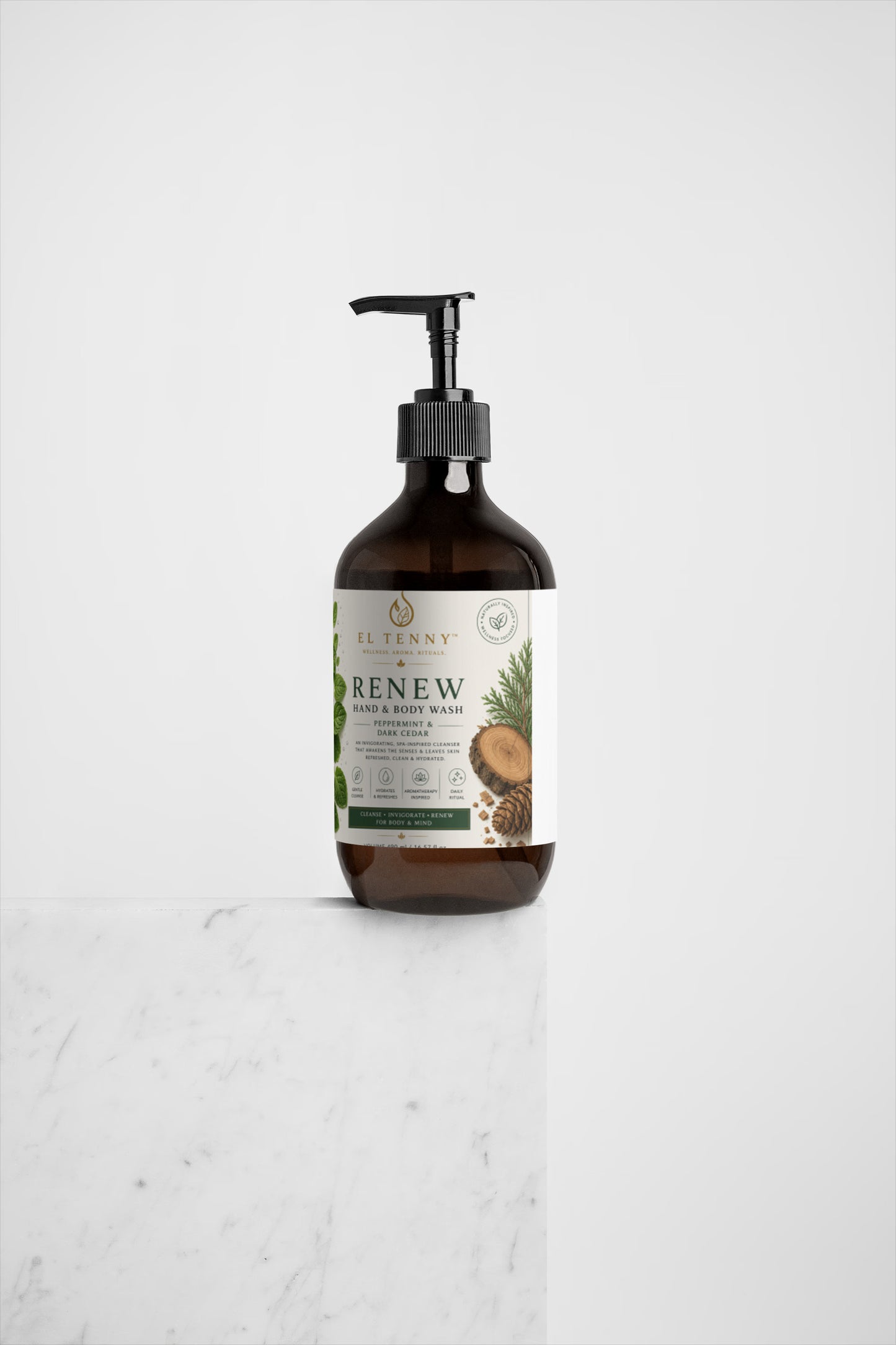 Hand & Body Wash | Peppermint & Dark Cedar