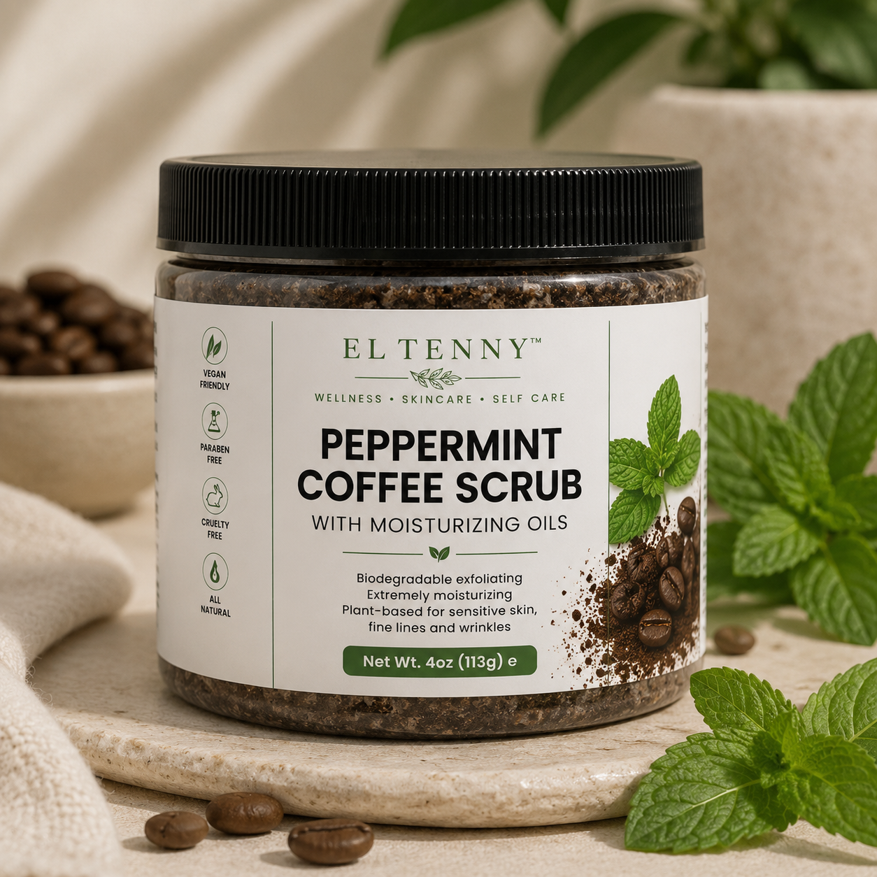 El Tenny™ Peppermint Coffee Scrub