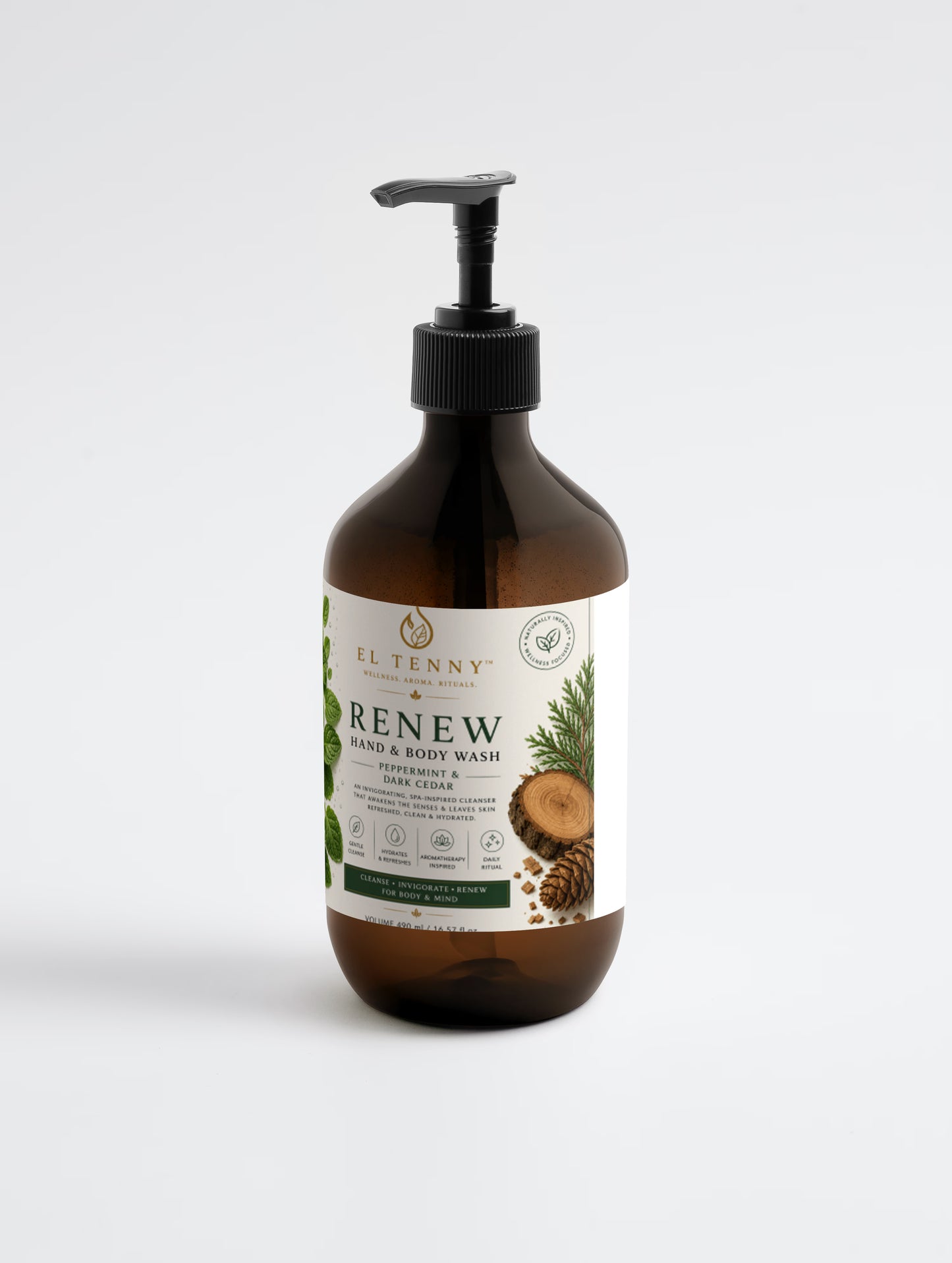 Hand & Body Wash | Peppermint & Dark Cedar