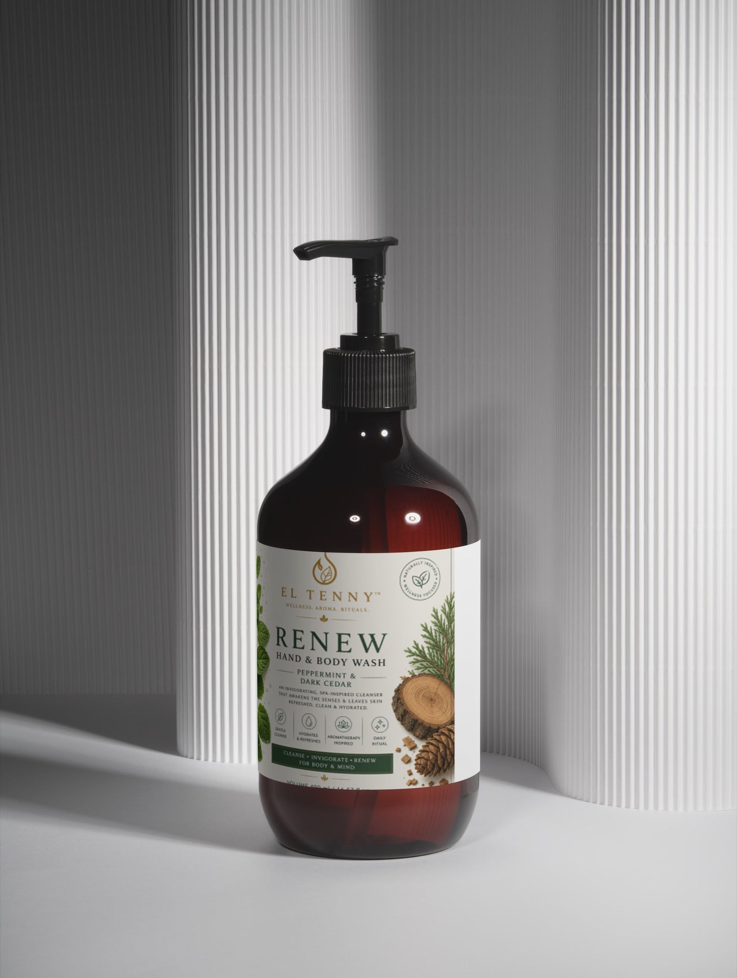 Hand & Body Wash | Peppermint & Dark Cedar